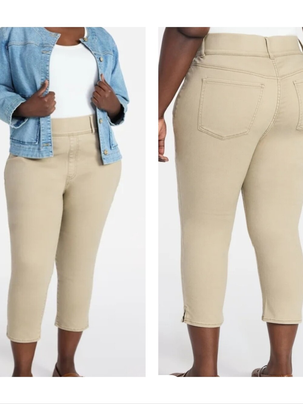 Terra & Sky Women's Plus Size High Rise Skinny Capri Pants Size 2X(20W-22W)